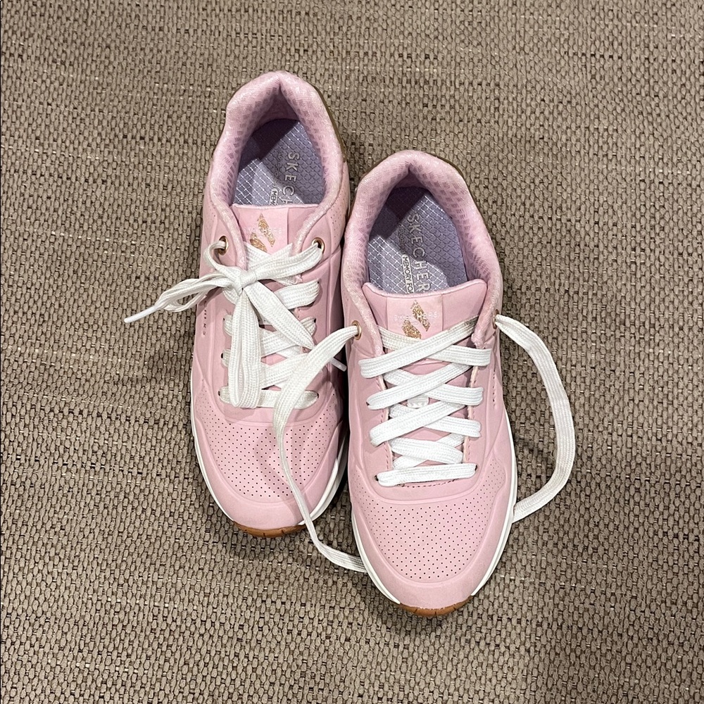 Skechers Kid’s Light Pink Lace-Up Sneakers